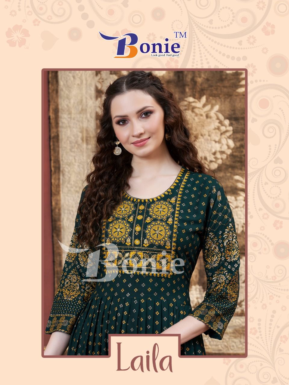 Bonie Lalila Rayon Printed Fancy Festival Wear Anarkali Long Kurti Collection